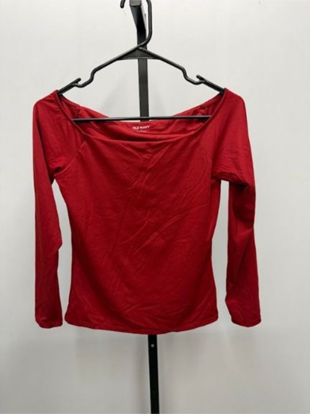 Old Navy Red Long Sleeve Square Neck Fitted Top